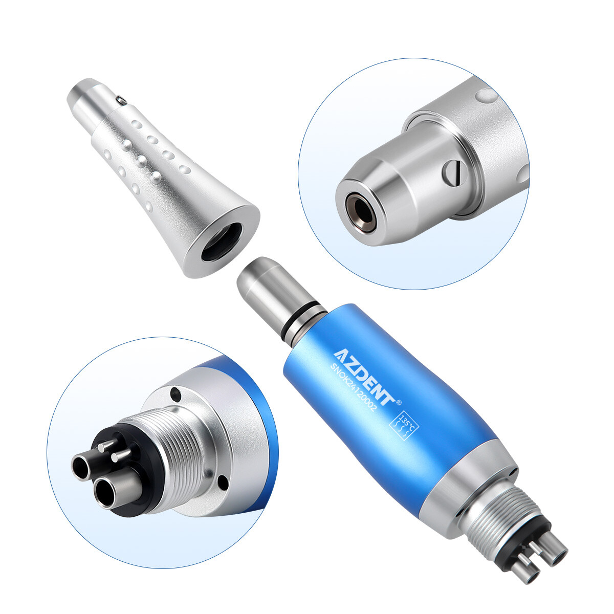 Dental Hygiene Prophy Handpiece Air Motor 4 Holes + 4:1 Nose cone 360° Swivel