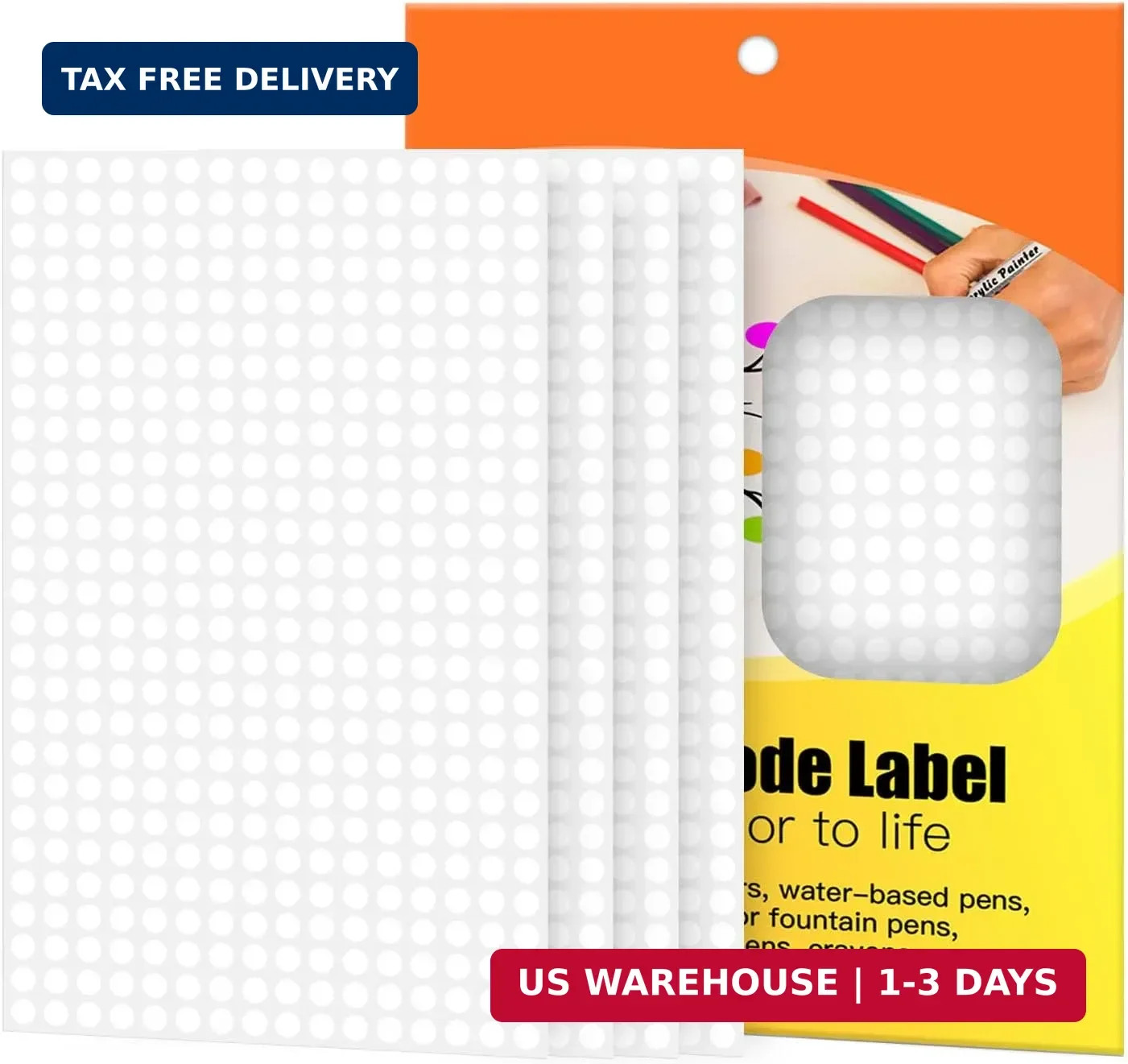 0.25 Inch White Color Coding Stickers,4200 PCS Small Round Circle Labels,Flat Pa