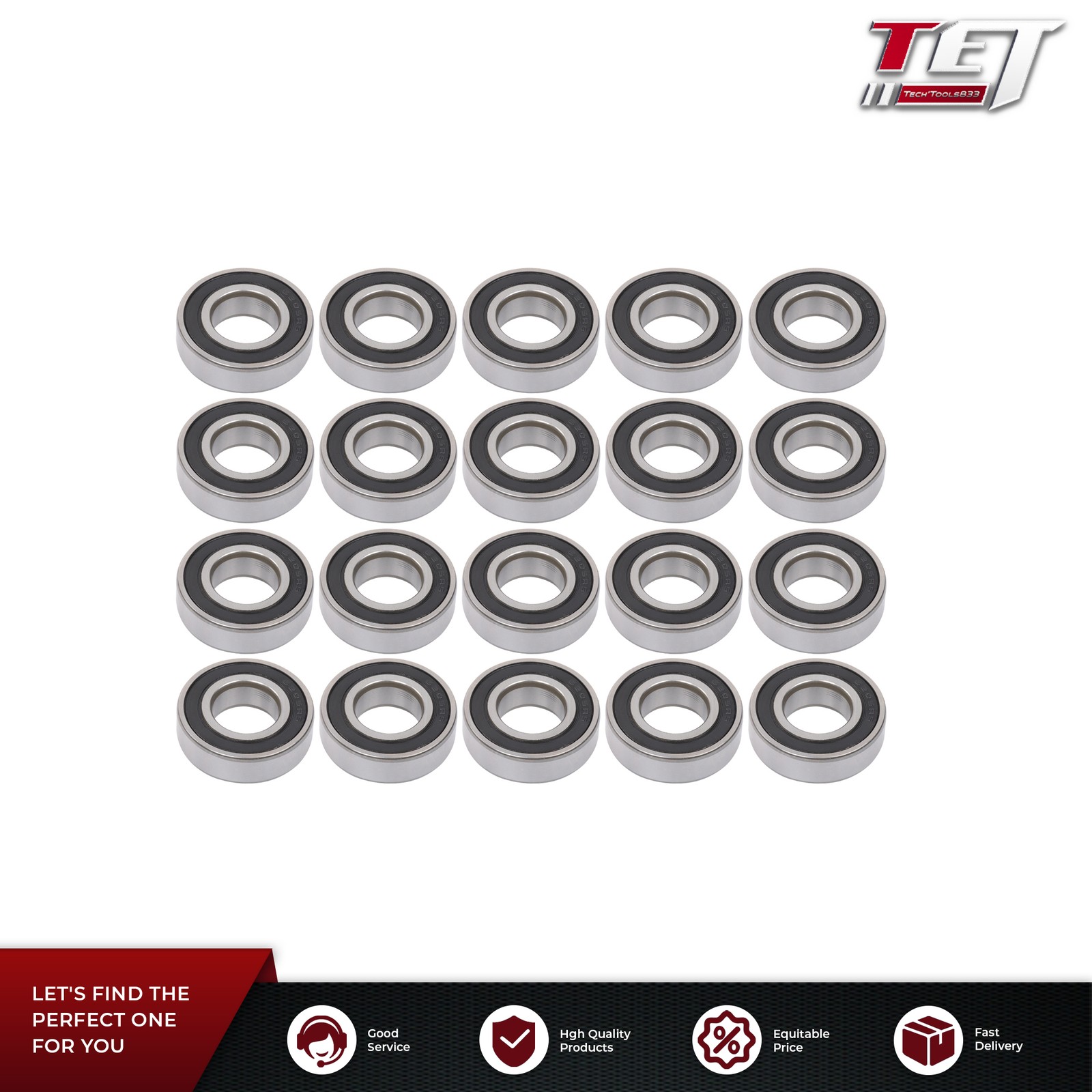6205-2RS 20× Double Rubber Seals 25mm ID 52mm OD 15mm Width Ball Bearing