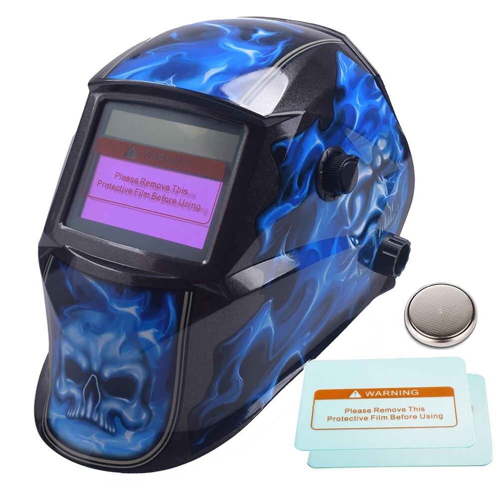 Blue Skull Solar Welder Mask Auto-Darkening Welding Helmet Arc Tig mig grinding