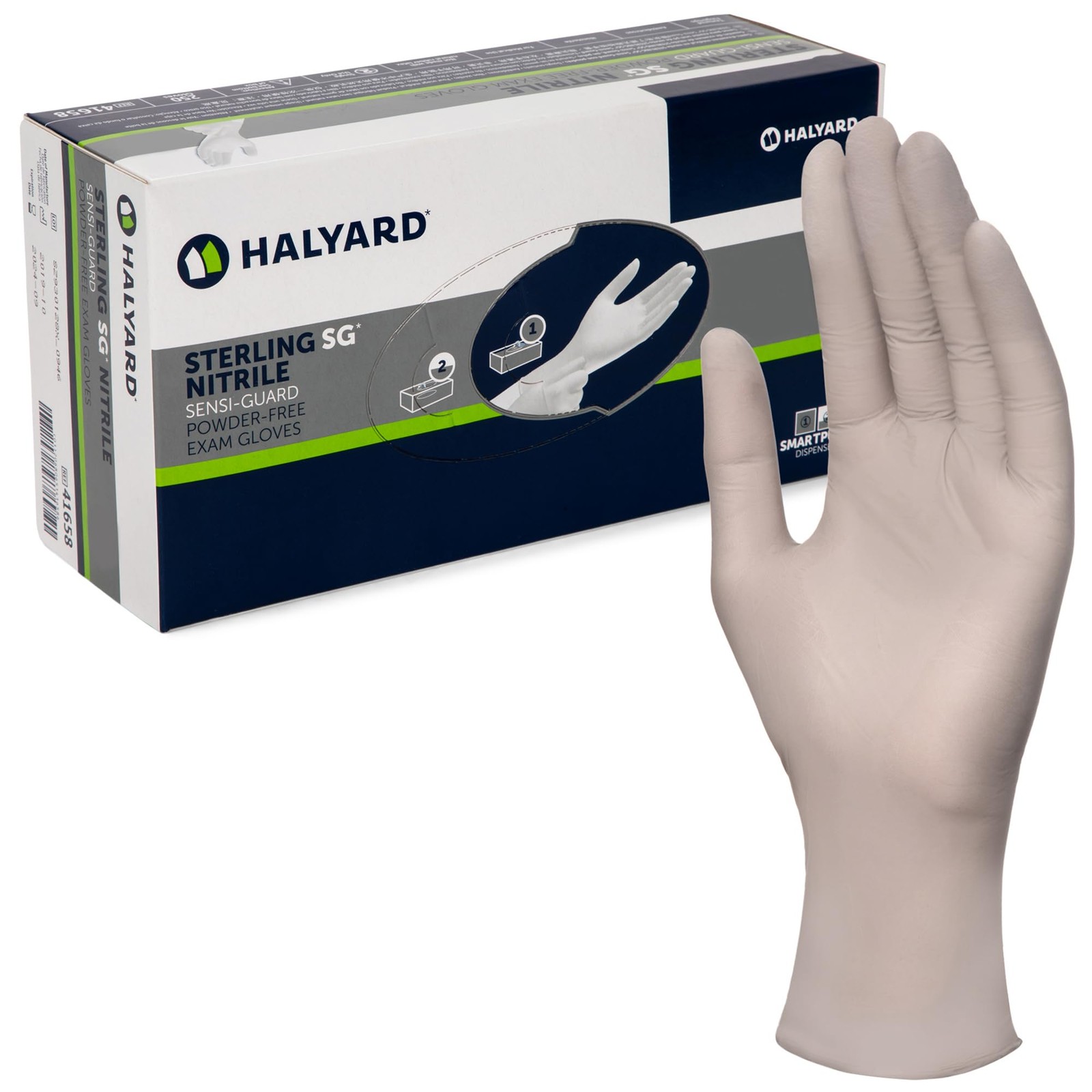 Sterling SG Nitrile -Exam Gloves, 3.7 mil, 9.5 Inches, Gray, X-Large, 41662 (…