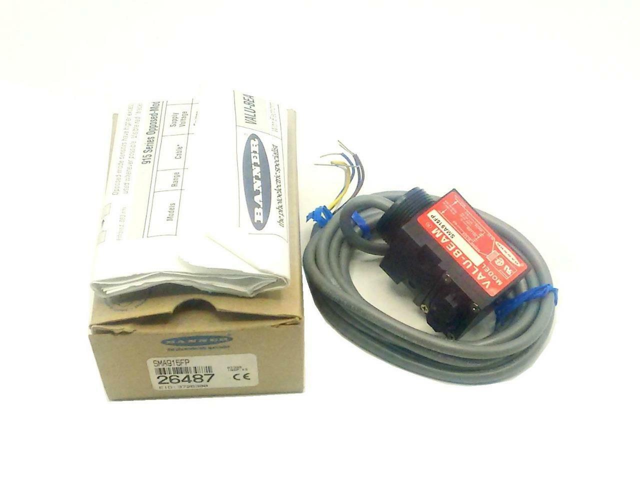 New Banner SMA915FP 26487 Valu-Beam Sensor 90-130 VAC