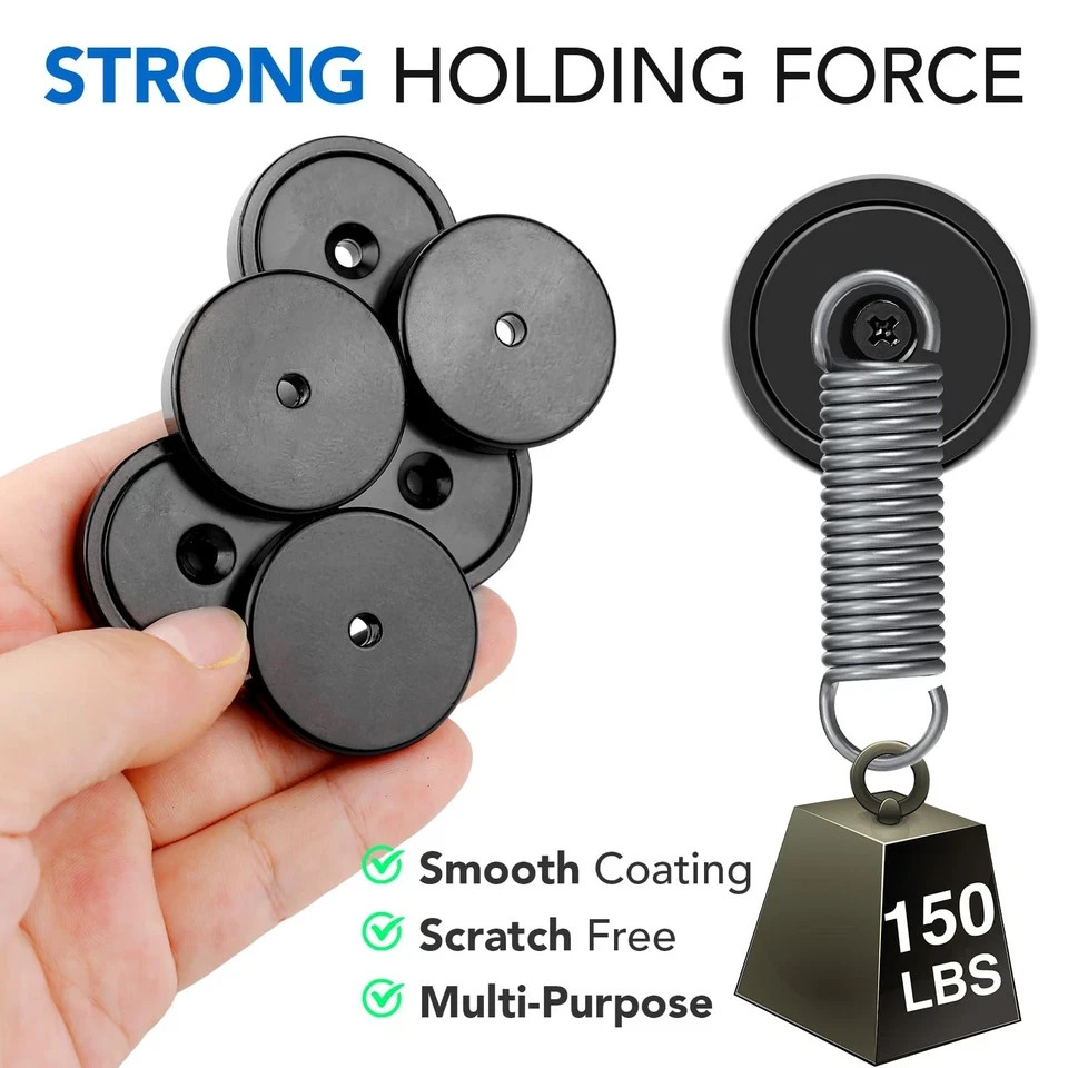 Heavy Duty Magnets with Hole 150LB Strong Neodymium Wall Mount Magnets 6 Pack