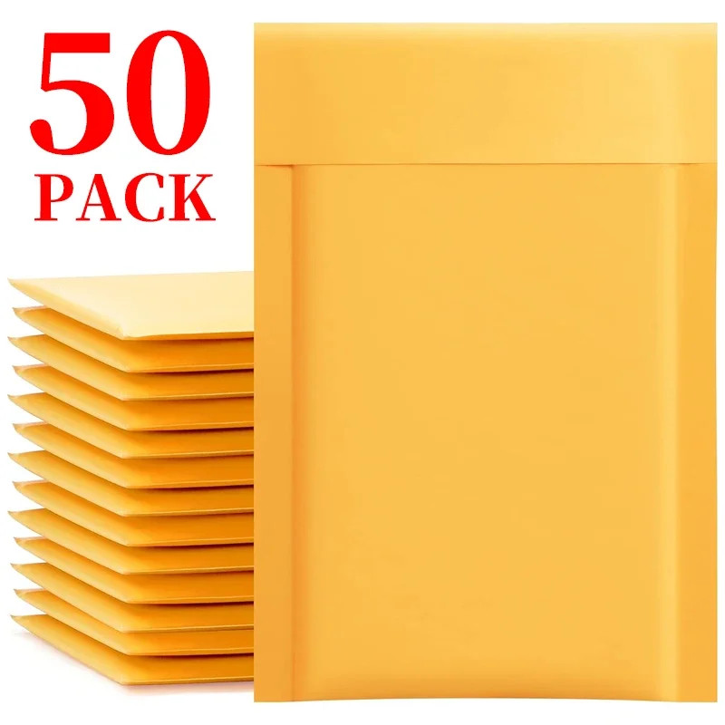 Kraft Paper Bubble Envelopes Bags Self Seal Adhesive Padded Bubble Mailers Shock