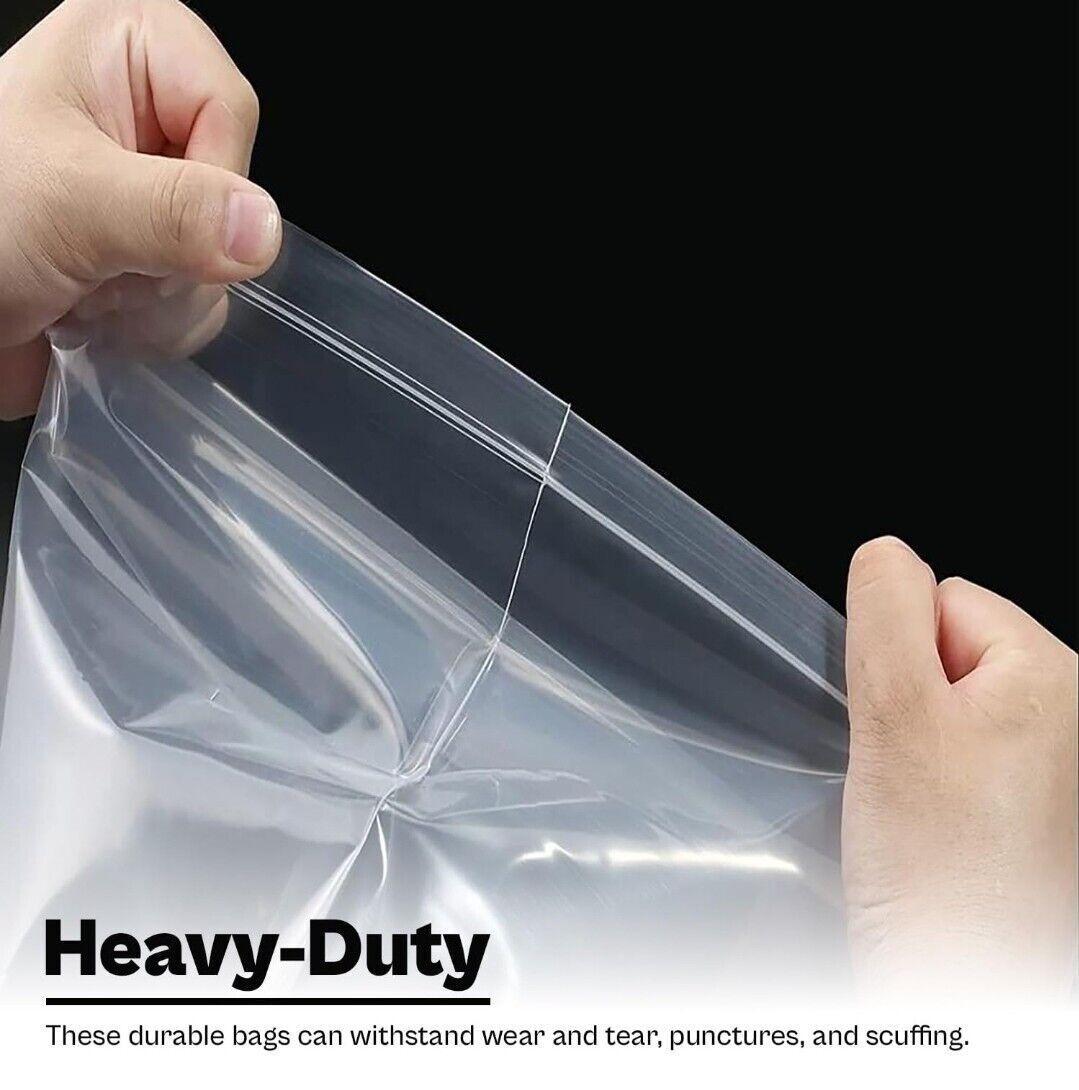 500/PCS White Block 8″x10″ Clear Reclosable Seal Bag Plastic Zip Lock Bags 2Mil