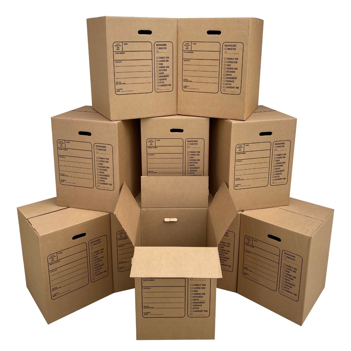 UBMOVE 10 Premium Large Corrugated Moving Boxes with Handles, 18″ x 18″ x 24″