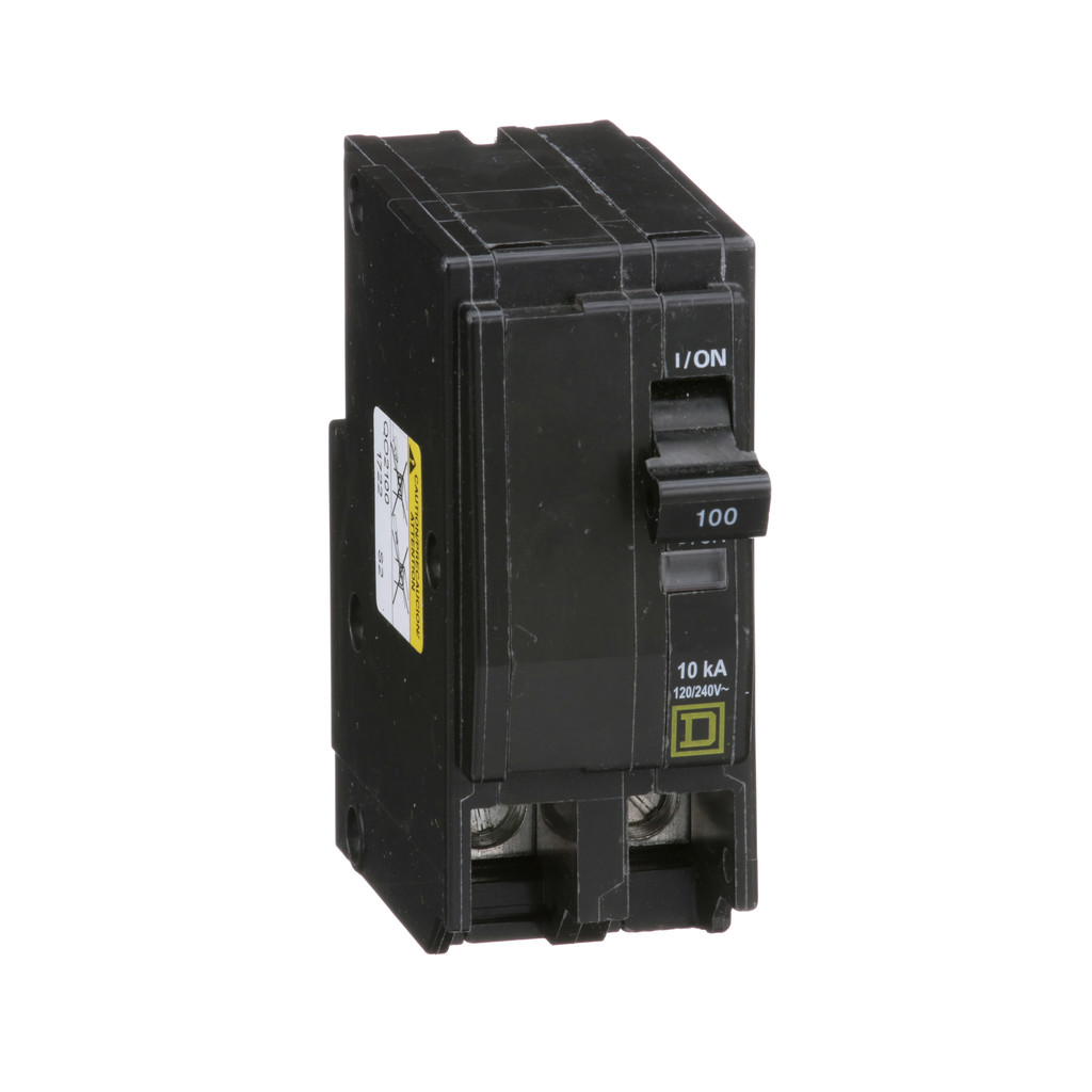 SQUARE D QO2100 Circuit Breaker,100A,Plug In,120/240V,2P