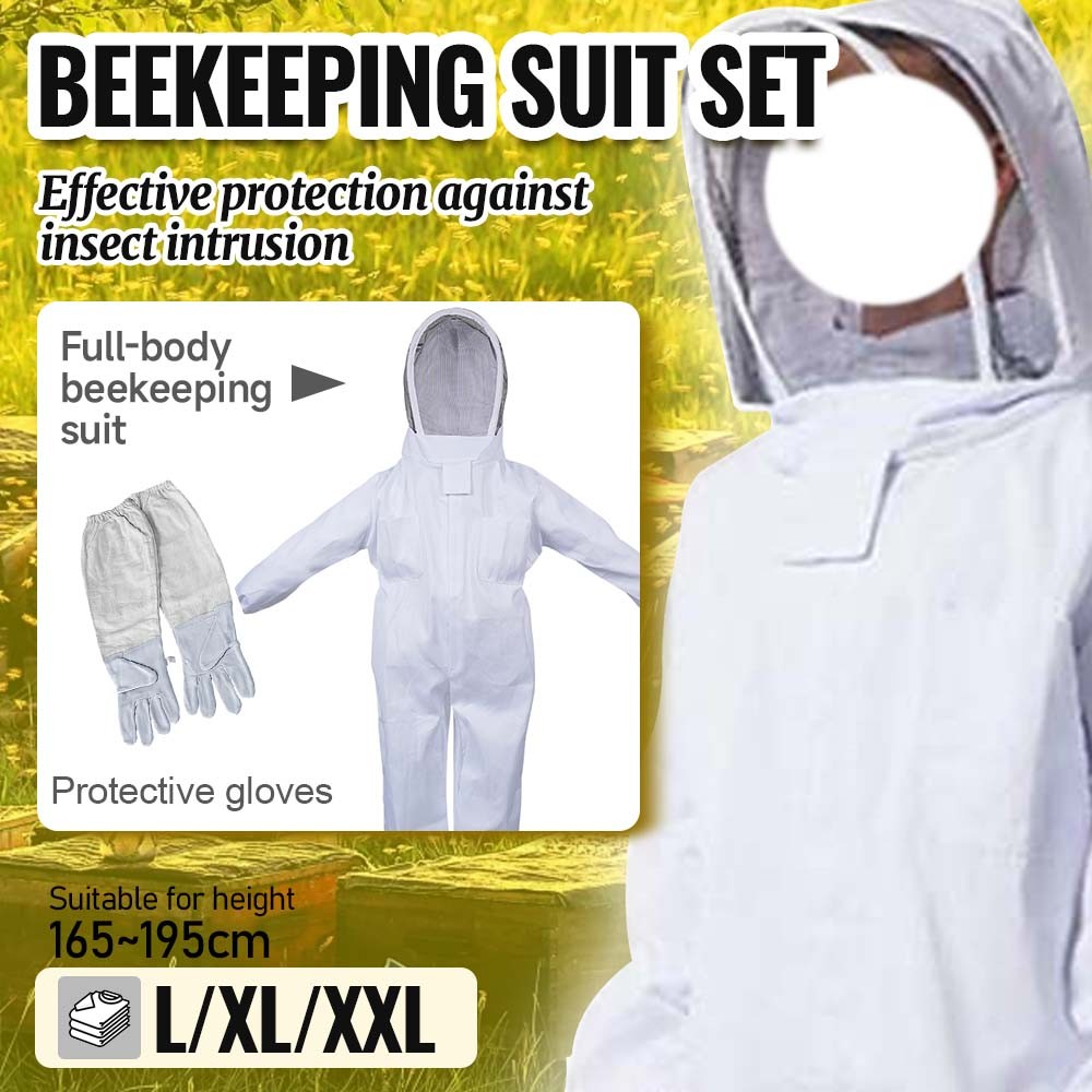 Beekeeping Suit XL Full Body Coverall Beekeeper Outfit Jacket With Veil Unisex