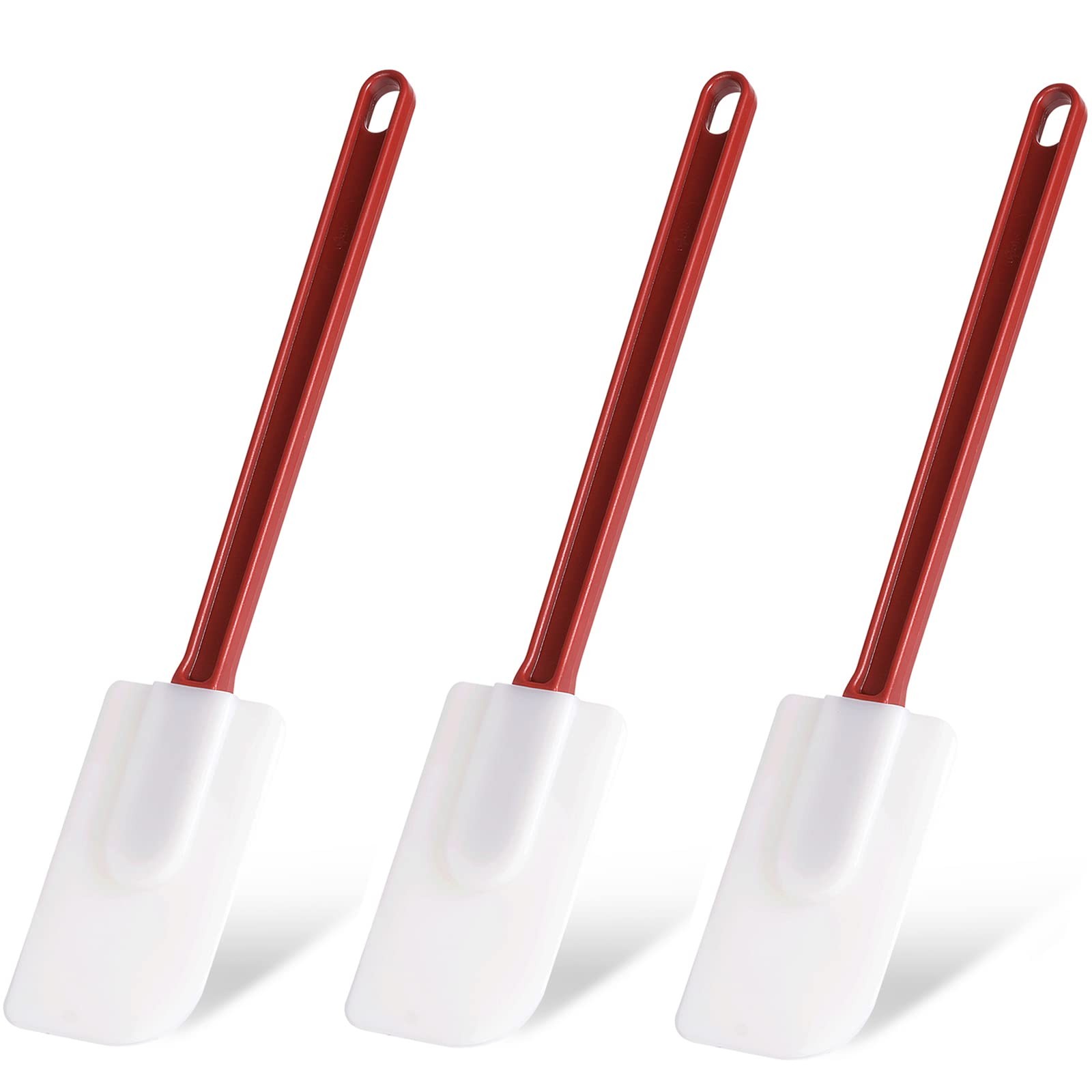 3 PCS Commercial Grade Heat Resistant Silicone 3 Scrapers (9.5 Inches), White