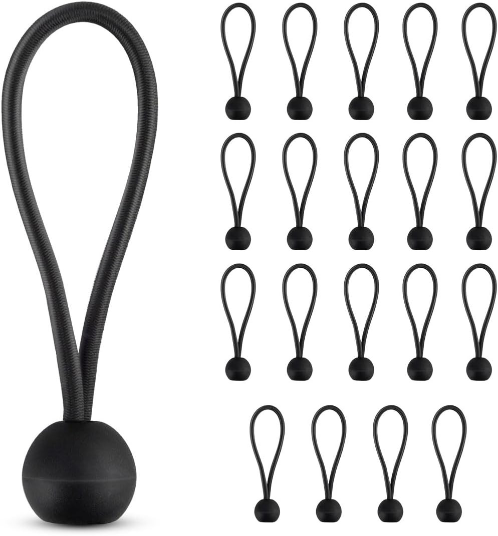 20 Pack 4″ Bungee Balls Cords with Ball Heavy Duty Elastic Tarp