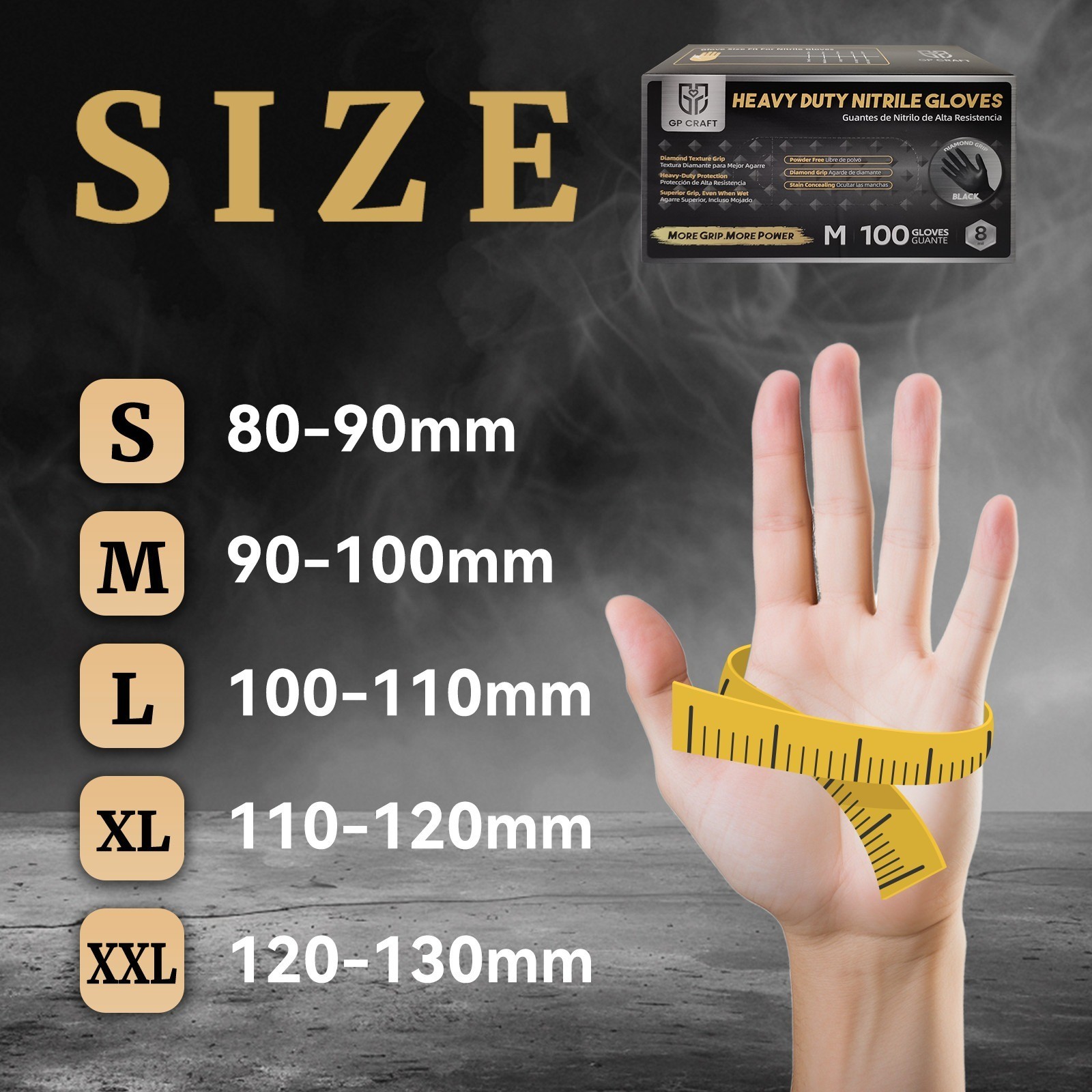 800-Count Heavy-Duty 8 Mil Black Nitrile Gloves | Textured Industrial Bulk Lot