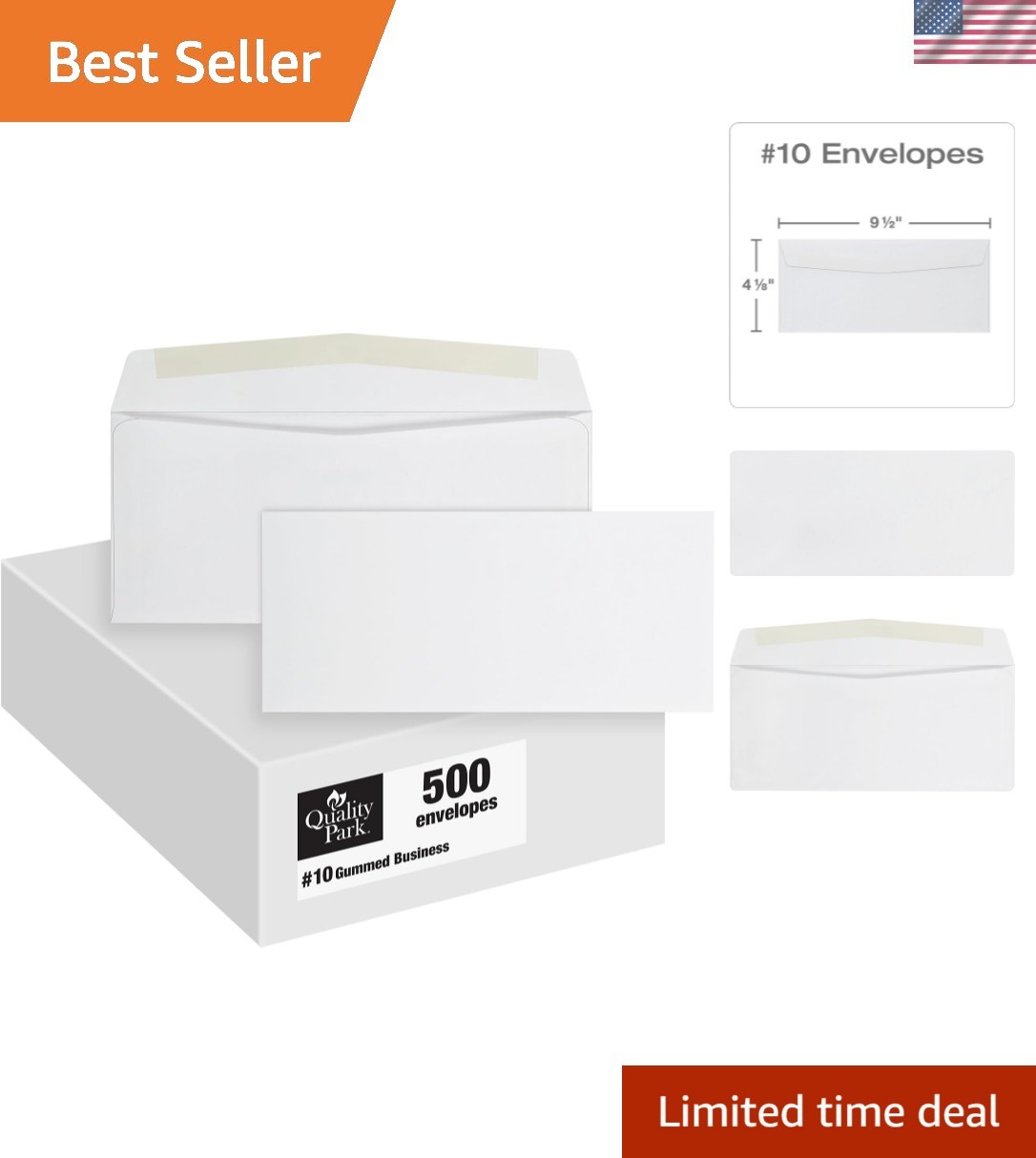 Envelopes, Letter Size White Mailing Envelopes, 4-1/8×9-1/2 Inch, No Window B…