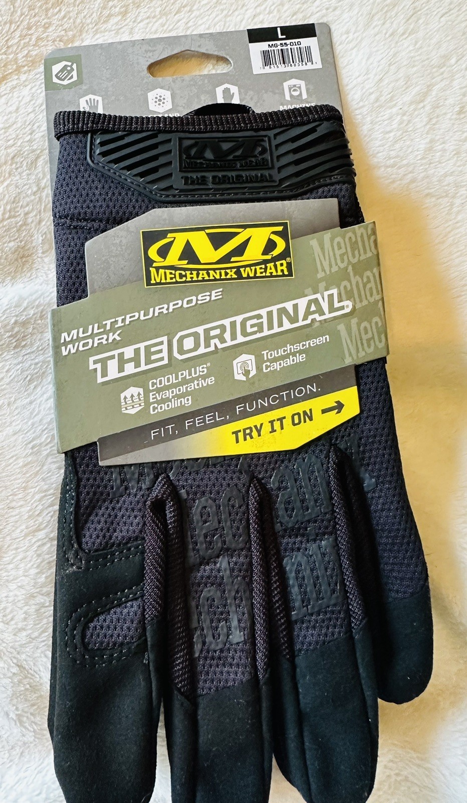 Mechanix Wear MG-55-010 The Original Work Gloves, Adult Large – NEW/NWT