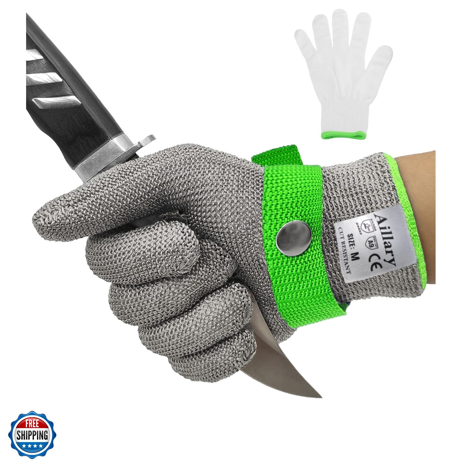 Level 9 Cut Resistant Kitchen Glove,Food Grade,Machine Washable,Stainless Ste…