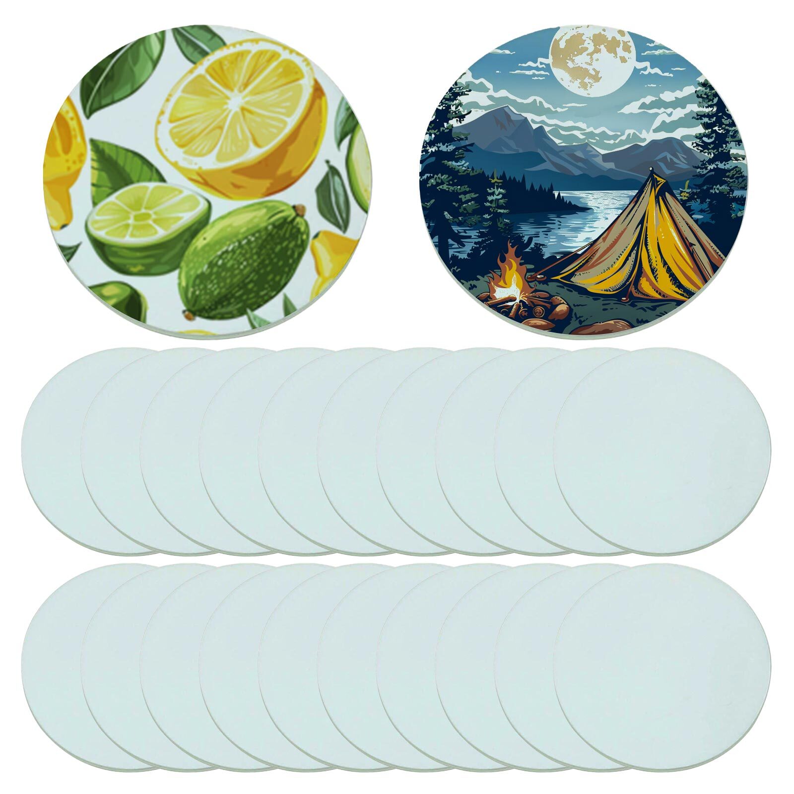 120pcs 3.9″ Round Sublimation Blank Glass Coaster Round Coaster Glossy USA