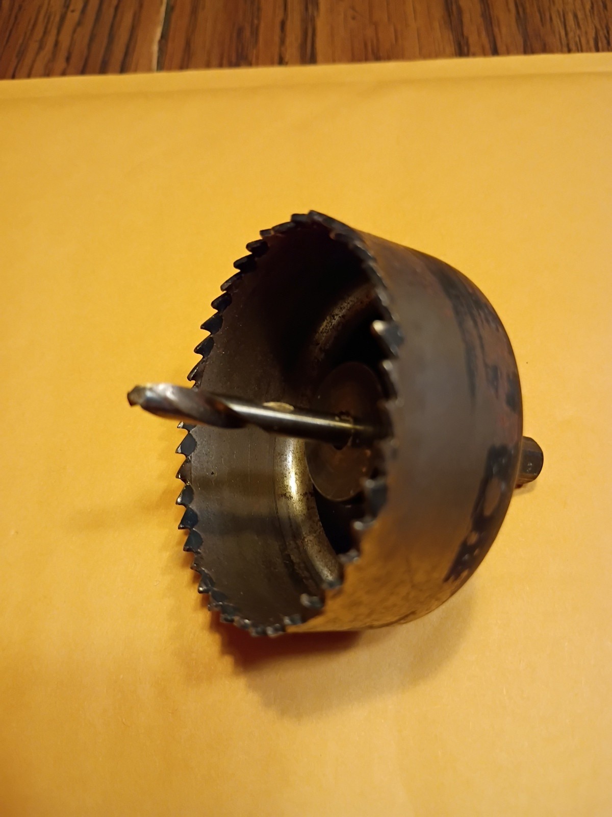 BI-METAL HOLE SAW 2-1/4” 57MM Made In USA Vintage Threaded Nut Top