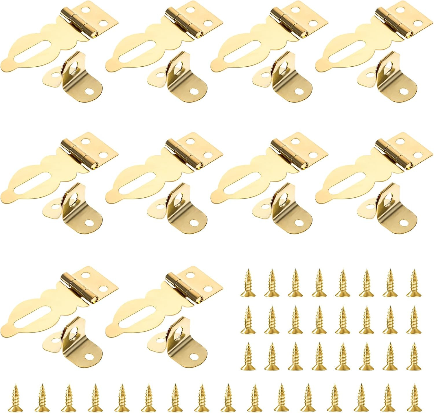 10 Pcs Mini Padlock Hasp Decorative Hasps Gold Metal Latch with Screws for Woode