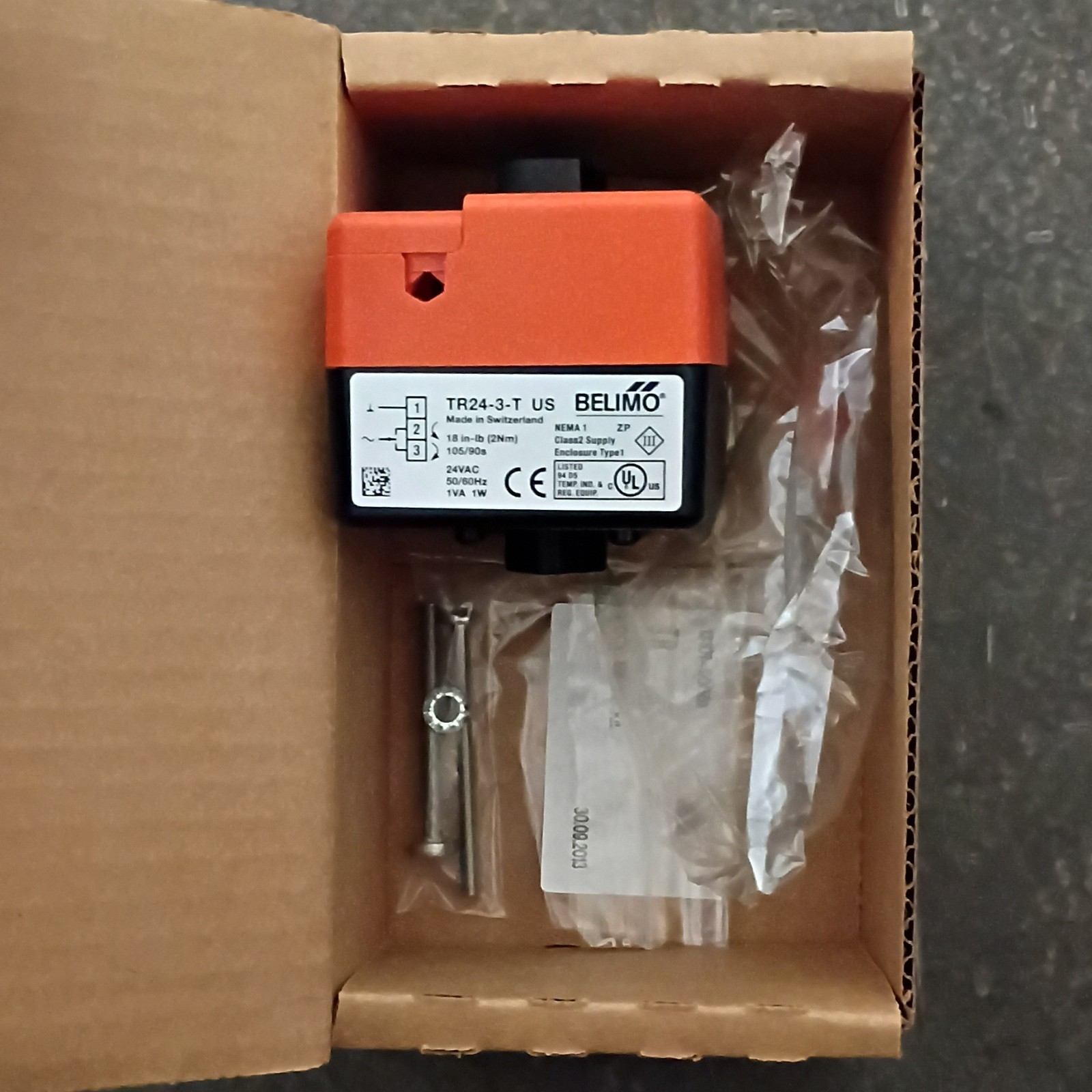 Belimo TR24-3-T US Damper Actuator 24 VAC HVAC Corded Electric MPN TR24-3-T US