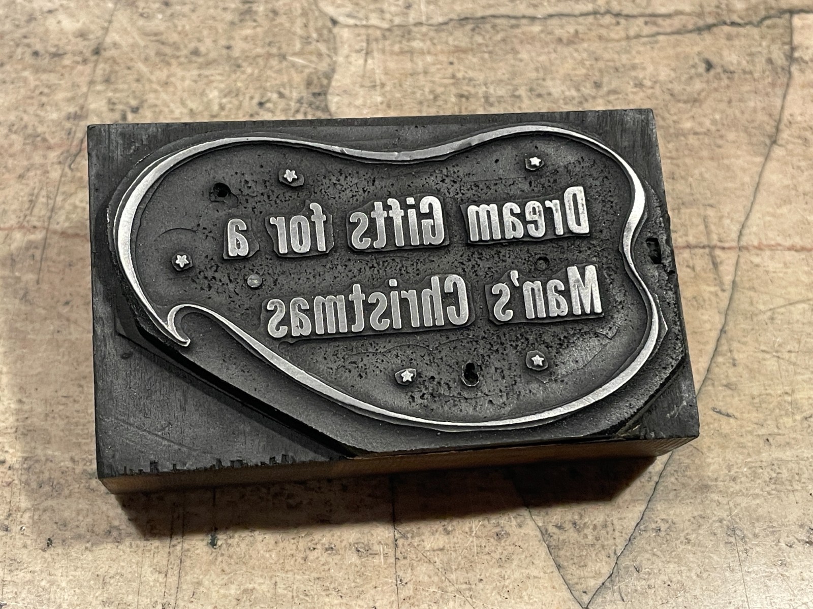 Printing Letterpress Printers Block ‘Dream Gifts For A Man’s Christmas’ (2111)