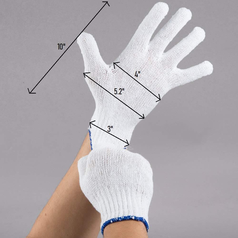 24 Pack Cotton String Knit Cotton Polyester Gloves Seamless Workwear Gloves Prot