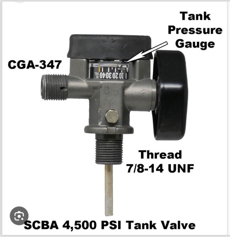Scott 4500PSI 60MIN Firefighter SCBA Bottle Tank Cylinder Mfr 2011 CGA347 Valve