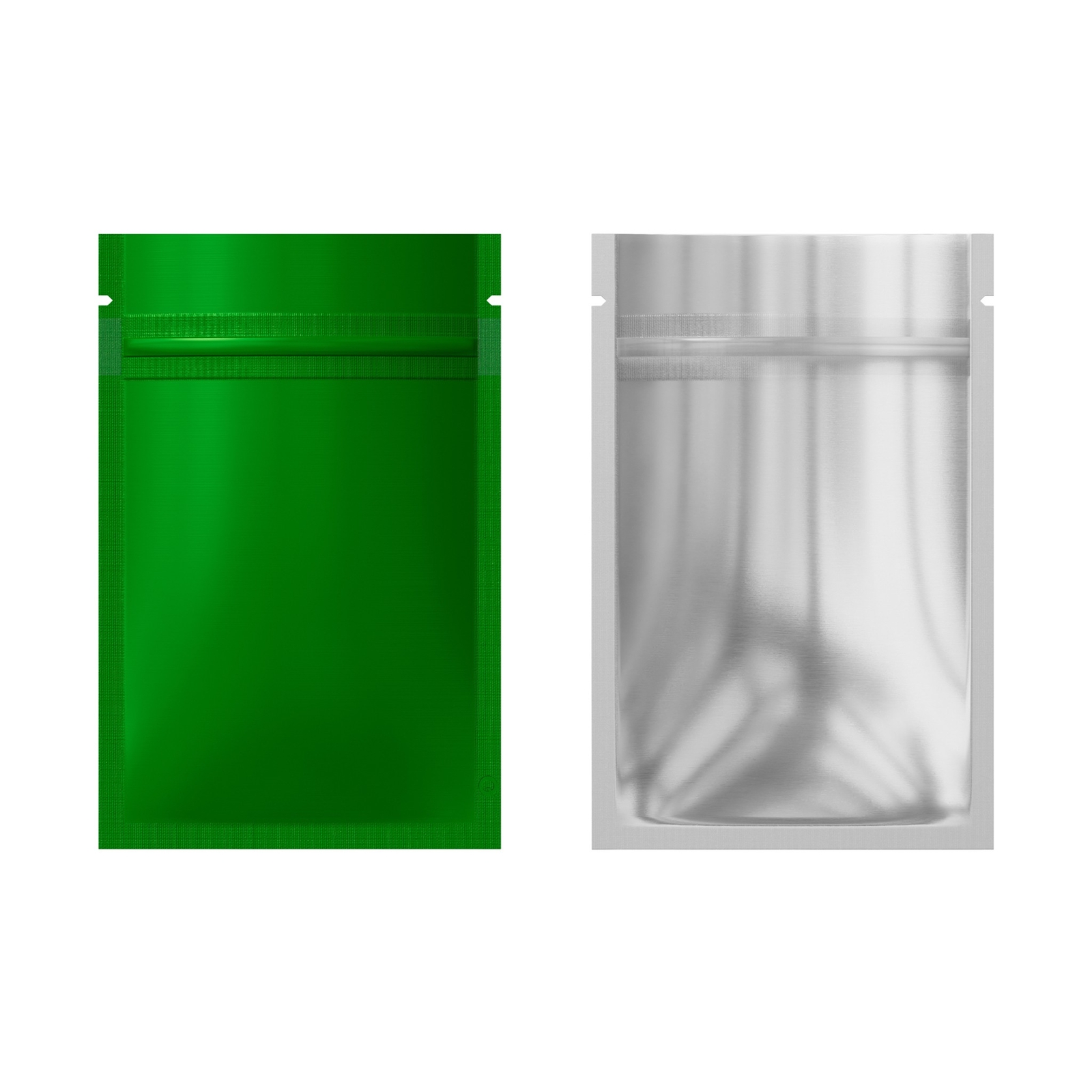100 Matte Green Mylar Foil Semi-Clear Window Resealable Zip Seal Food Pouch 3×5″