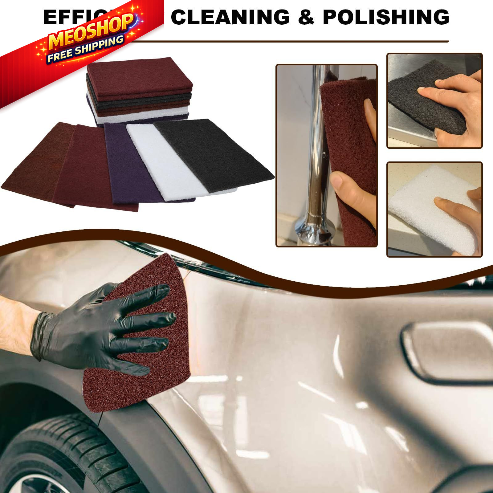 15 Pack 6″ x 9″ Hand Scuff Pads Set- (150-2000 Grit) Coarse Medium Fine…