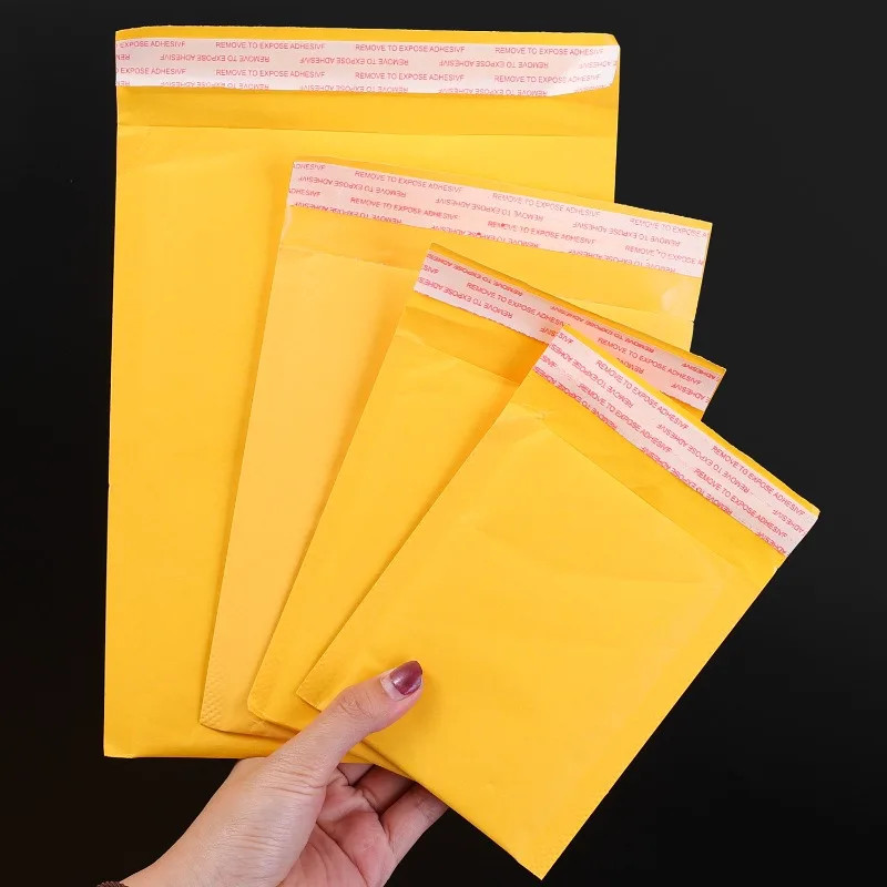 Kraft Paper Bubble Envelopes Bags Self Seal Adhesive Padded Bubble Mailers Shock