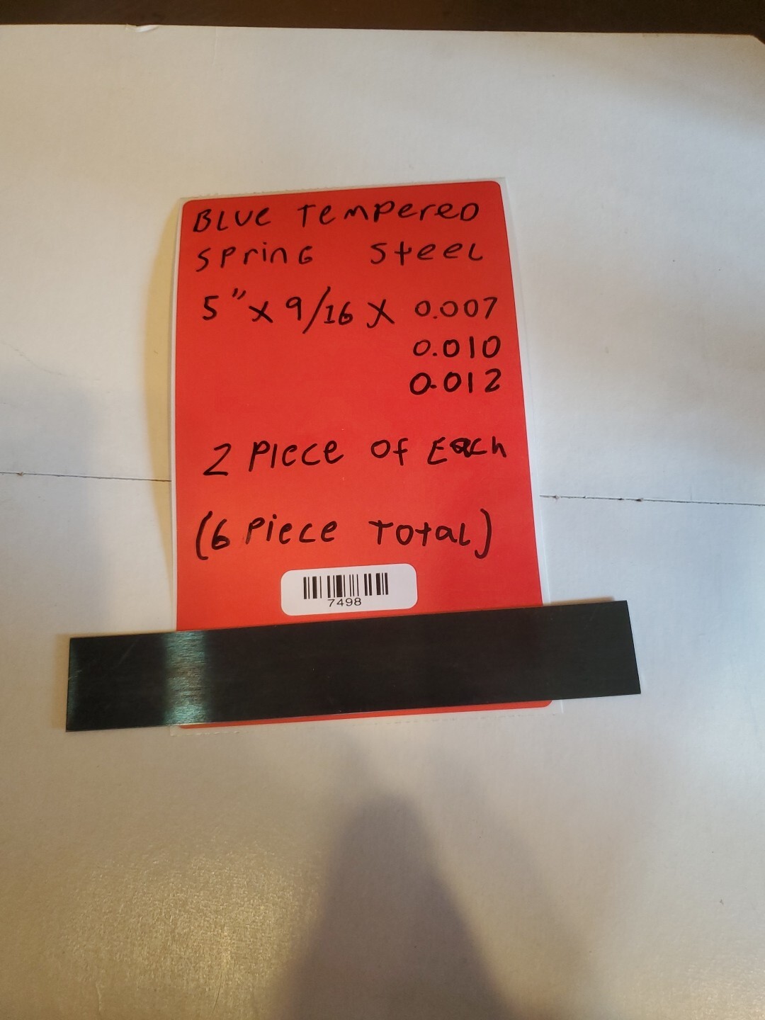 Blue Tempered Spring Steel 5″ x 9/16 X 0.007 / 0.010″ / 0.012″ 2 Of Each Piece