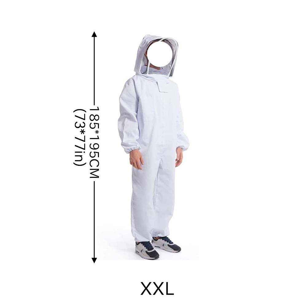 XXL Beekeeping Suit Full Body Coverall Beekeeper Outfit Jacket With Veil Unisex