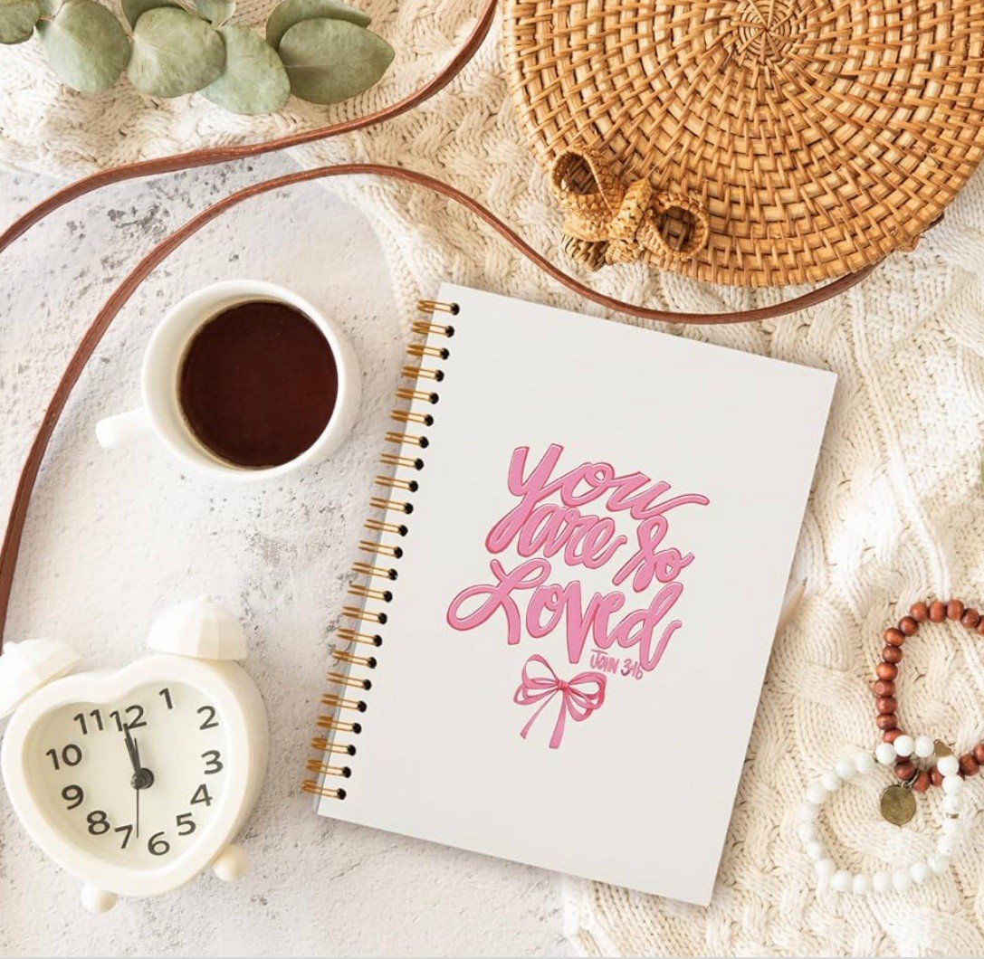 Bible Journal for Women, Christian Prayer Journal Pink Notebook Gifts for Teen