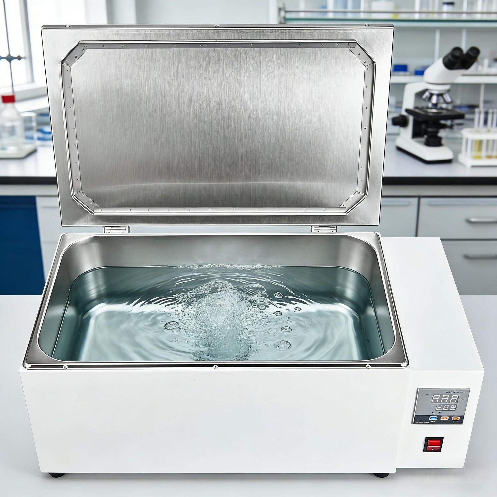 Lab Water Bath 30L w/ Digital Control &Timer RT-99.9℃ Range 304 Stainless Steel