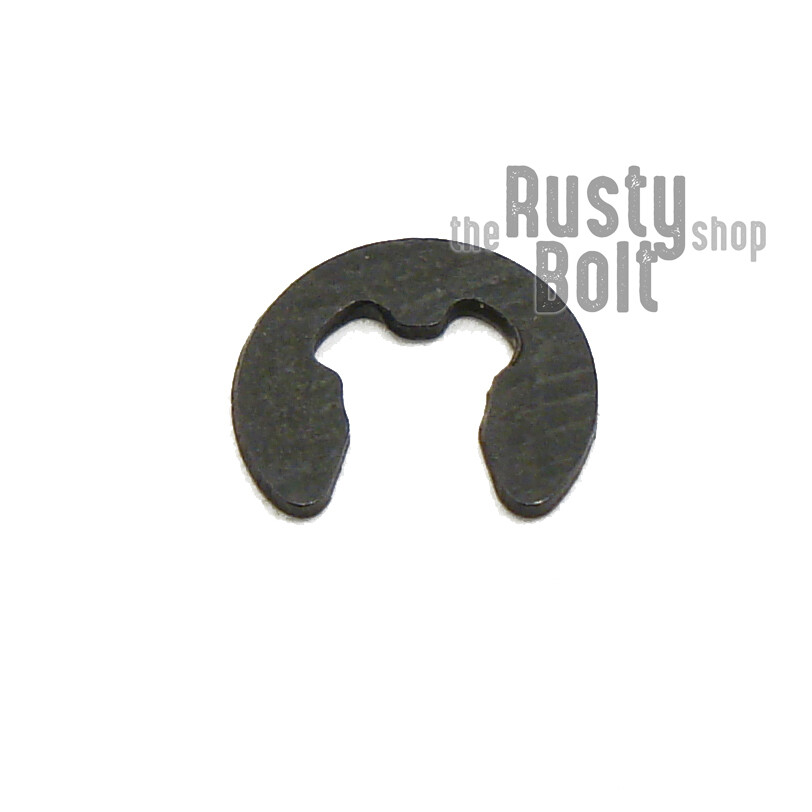 2mm E Clip, Black Steel, Circlip Side Mount, External Retaining Ring