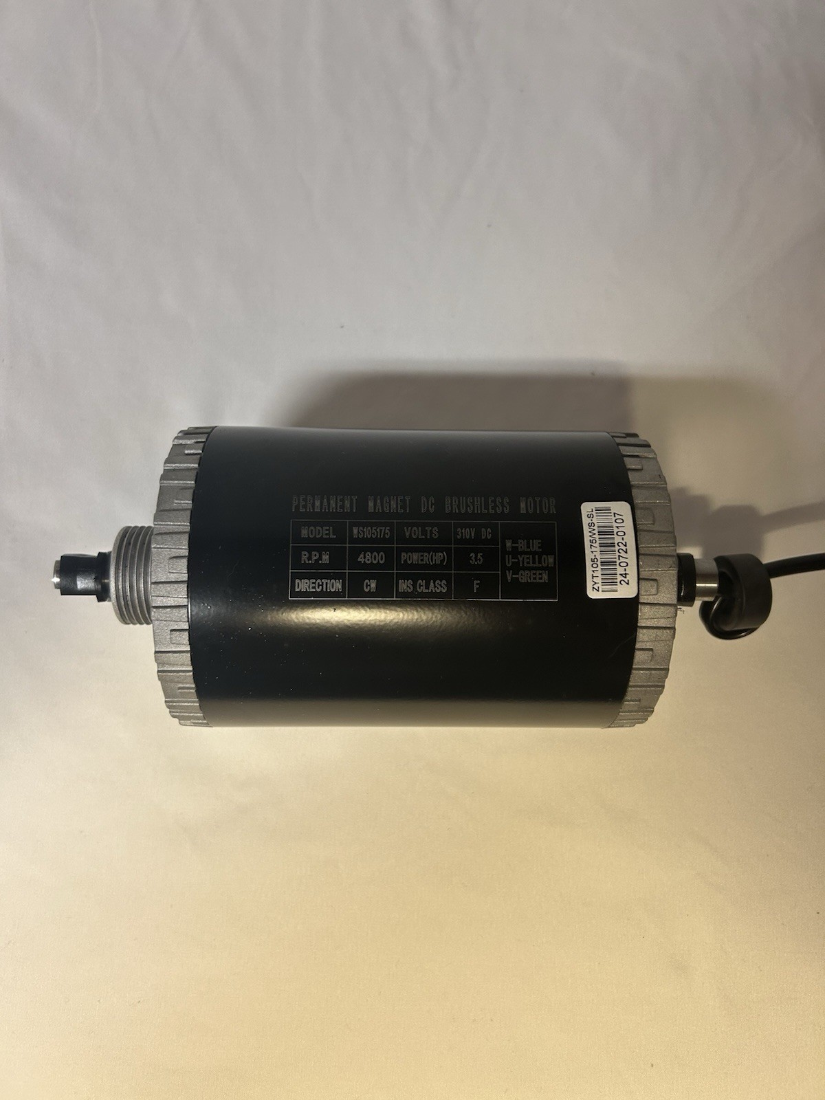Brushless Permanent Magnet DC Motor 310V 3.5HP 4800RPM WS105175