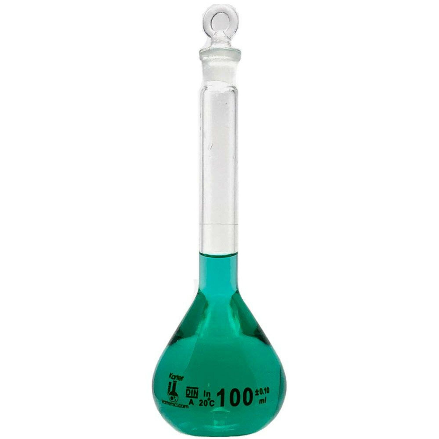 100ml Volumetric Flask, 3.3 Boro Glass, Class A, Ground Stopper (Case of 12)