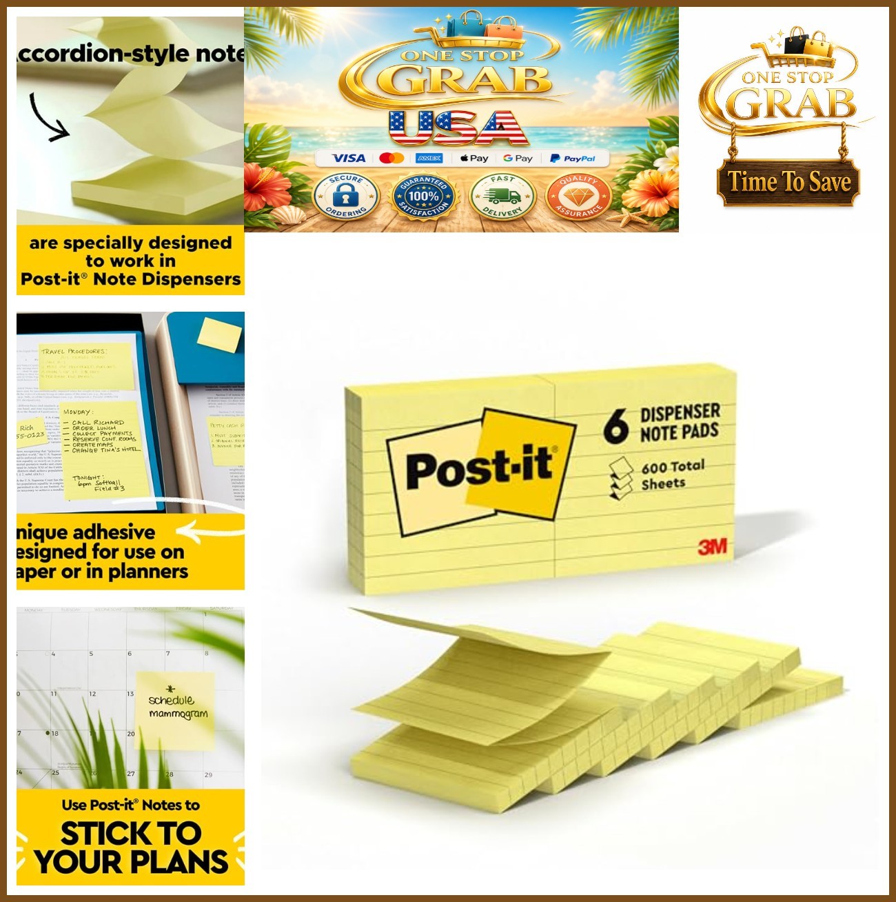 Canary Yellow Accordion Pop Up Refill Notes 3×3 600 Count For Dispenser