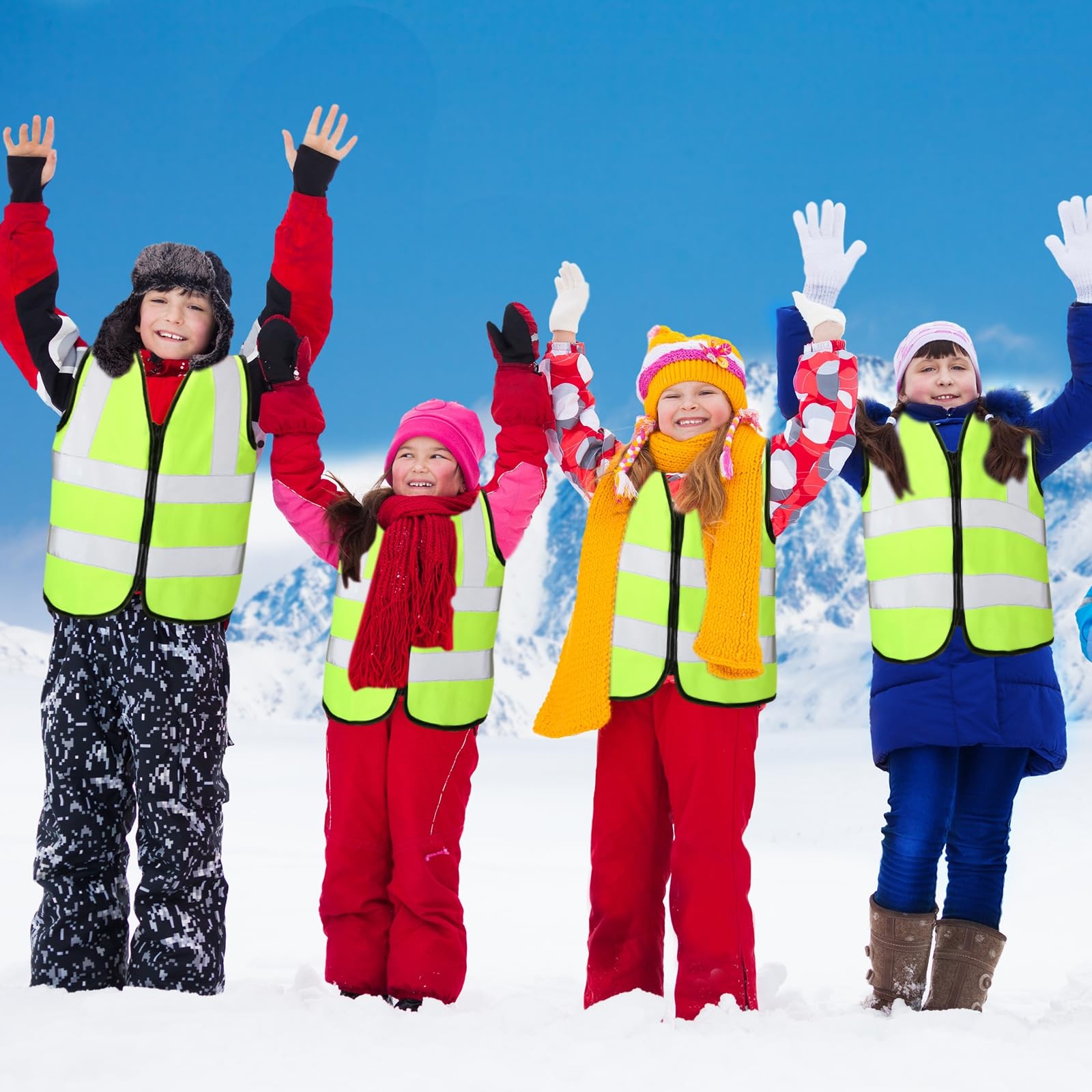 10 Pcs High Visibility Kids Safety Vest, Reflective Safety Vest with Zipper, …