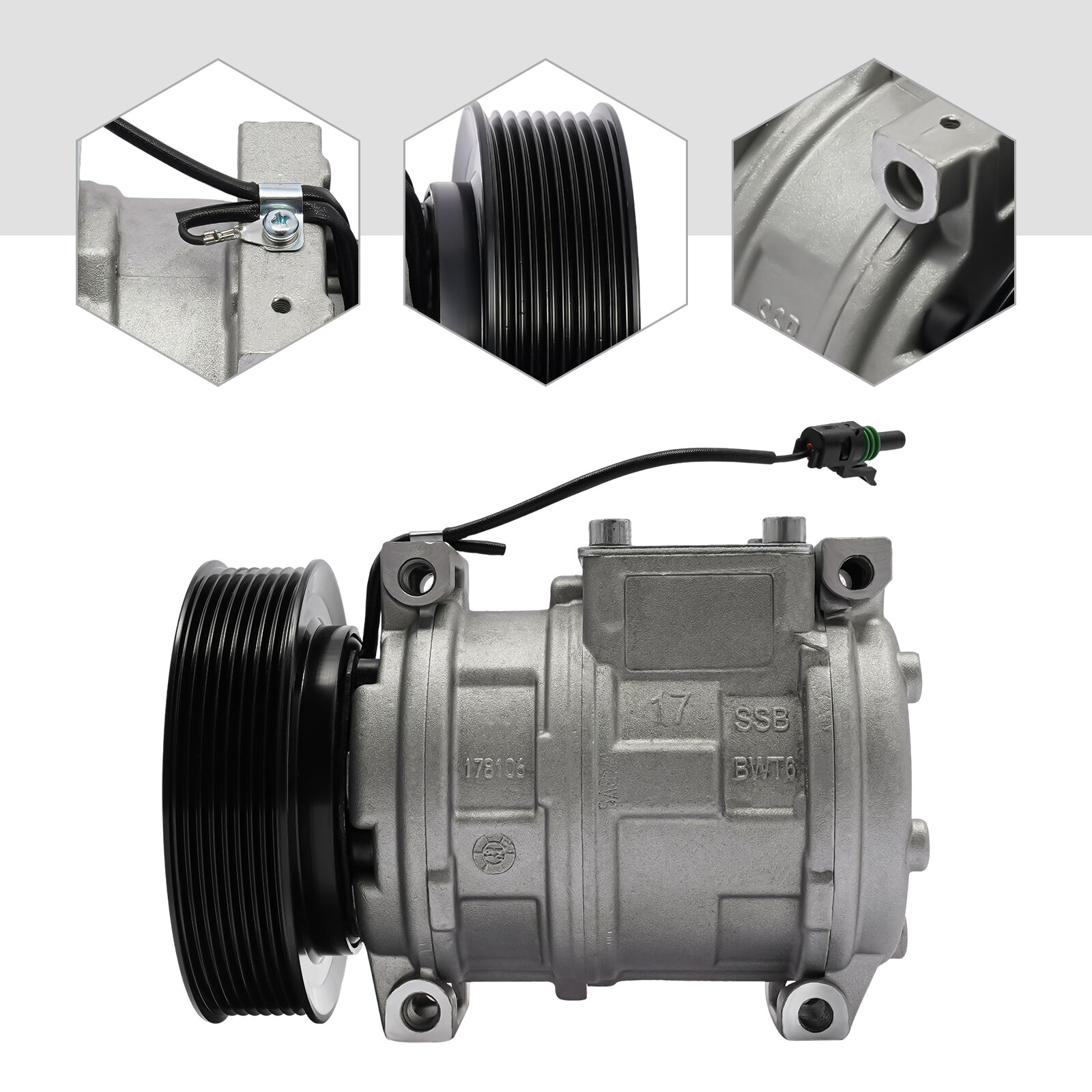 For John Deere Tractor Combine Air Conditioner Compressor With Clutch Assembly