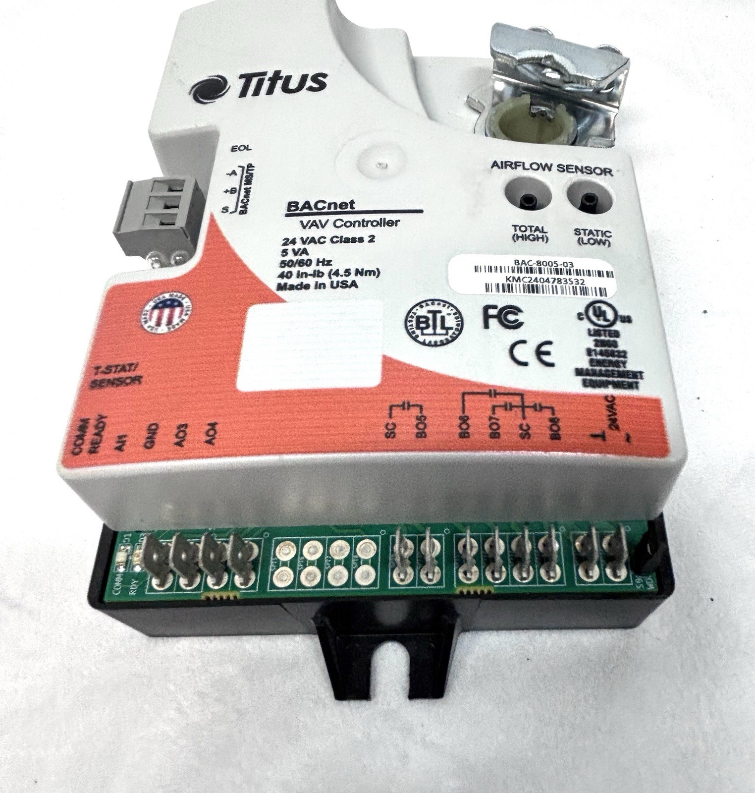 Titus BAC-8005-03 BACnet VAV Controller Actuator 40 in-lb