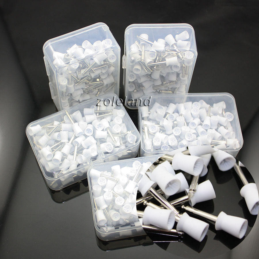 500 PCS Dental Latch Polisher Type Polishing Prophy Cup Tooth Bowl White Brushes