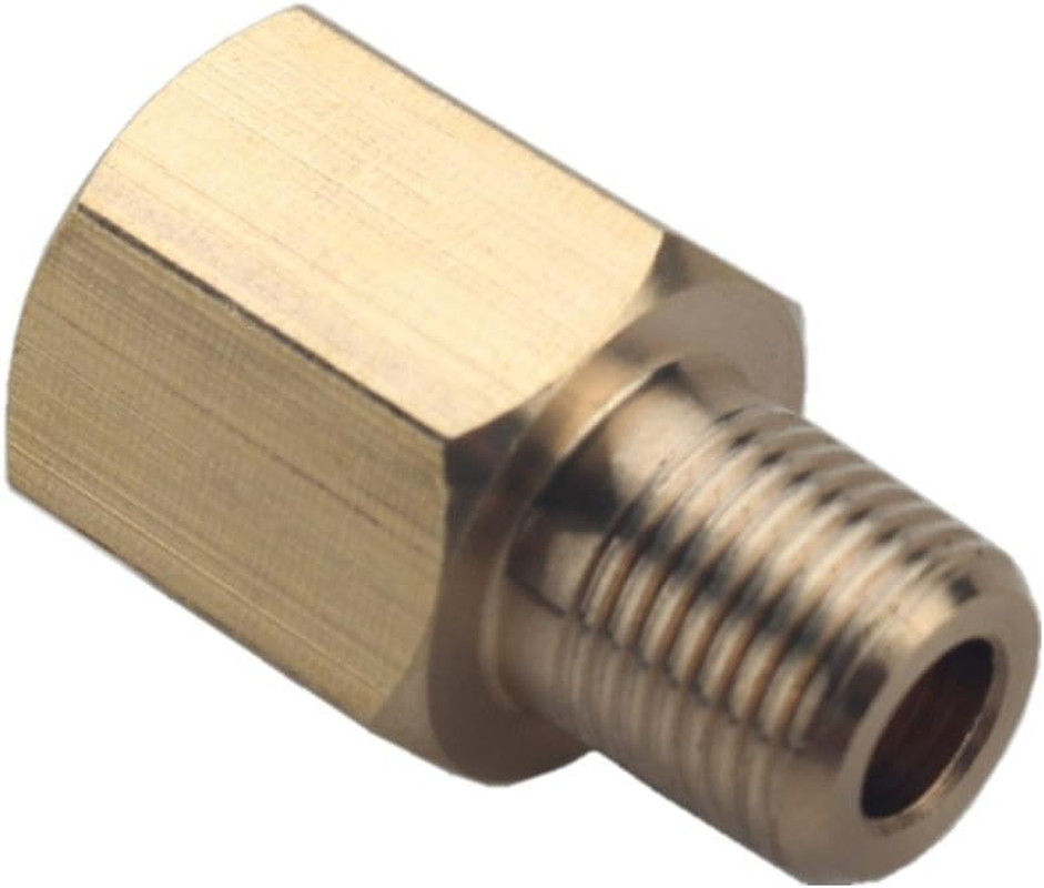 Dewhel Brass 1/8 NPT Female to 1/8 BSPT Male Gauge Sensor Sender Thread Adapter