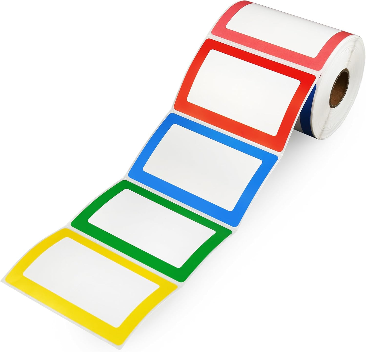Lotfancy 500Pcs Name Tag Stickers, 3.5″ X 2.25″, 5 Colors, Plain Labels,Adhesive