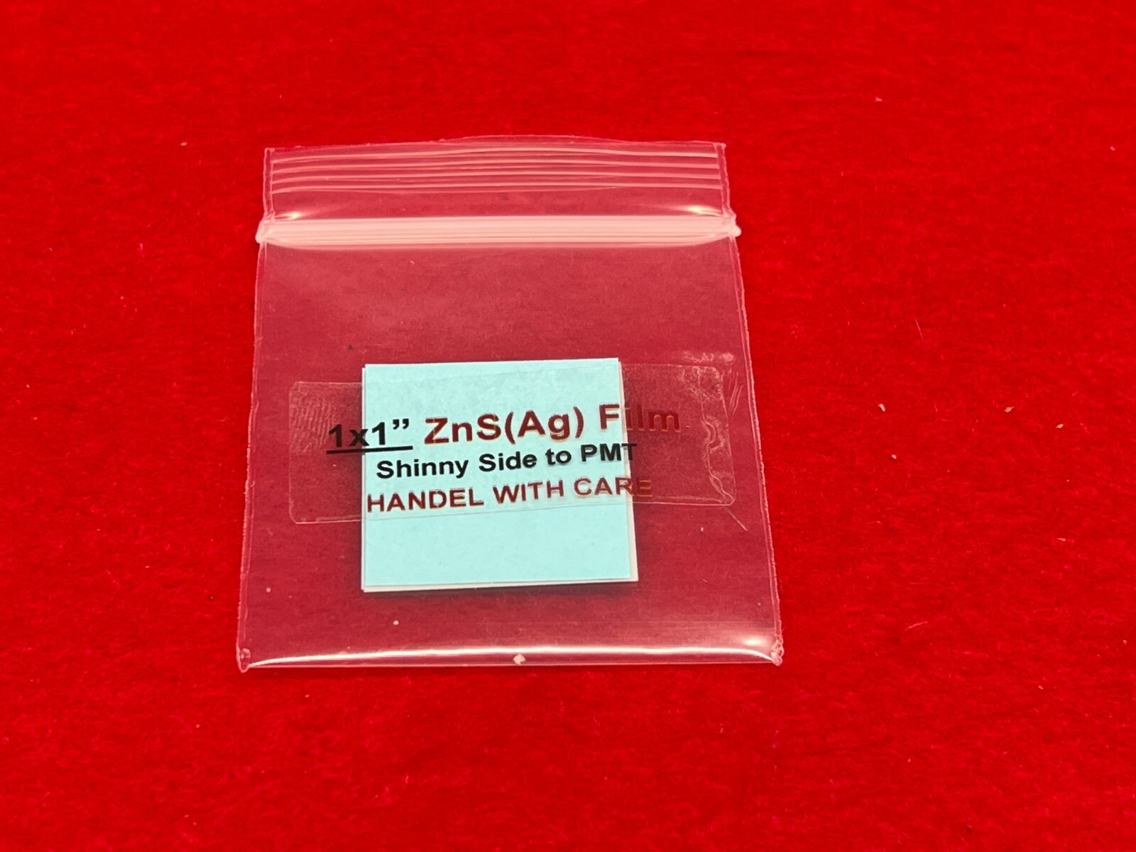 ZnS(Ag) Thin Film Polyester 1.5×1.5″ Alpha Radiation Detection Spinthariscope