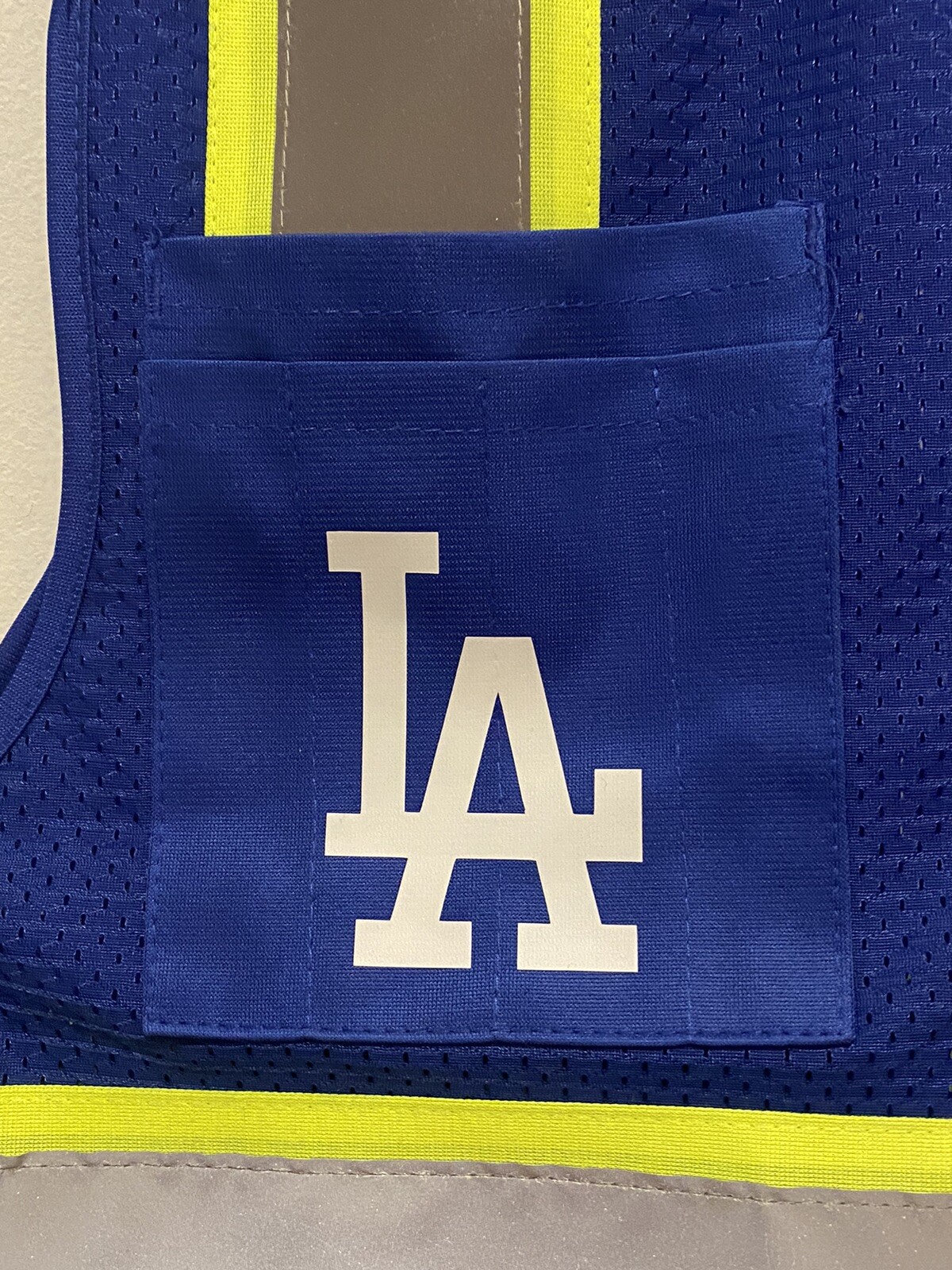⚾🦺LOS ANGELES DODGERS SAFETY PPE VEST W/SILVER REFLECTIVE LOGO M/L/XL/2XL-4XL