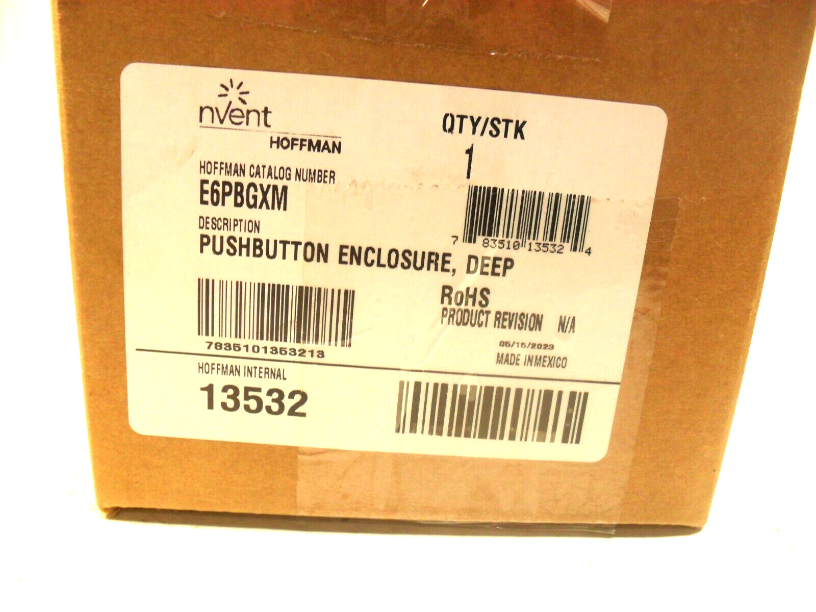 E6PBGXM Hoffman Control Panel Enclosure, 8.5″ L. x 5″ W x 4.5″ D – Deep – NIB