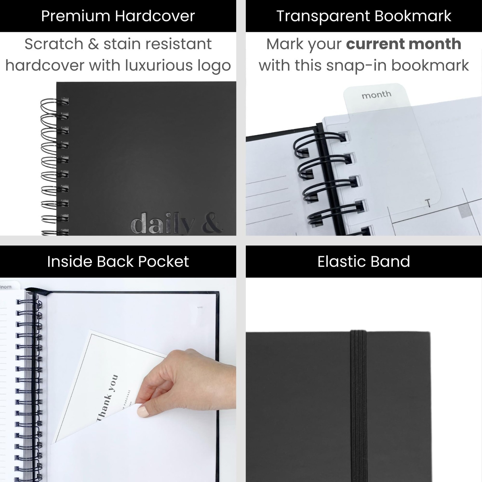Undated Daily & Monthly Planner 2026-2027 | Large 8.5″ x 11″ | Hourly Schedule,