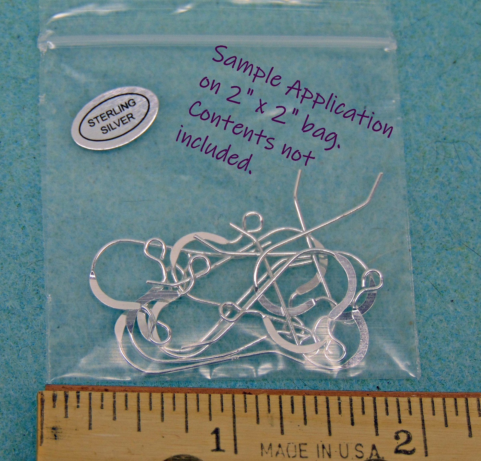 “STERLING SILVER” Adhesive Labels small Tags ~ 100 stickers Oval 1/2″ x 5/16″