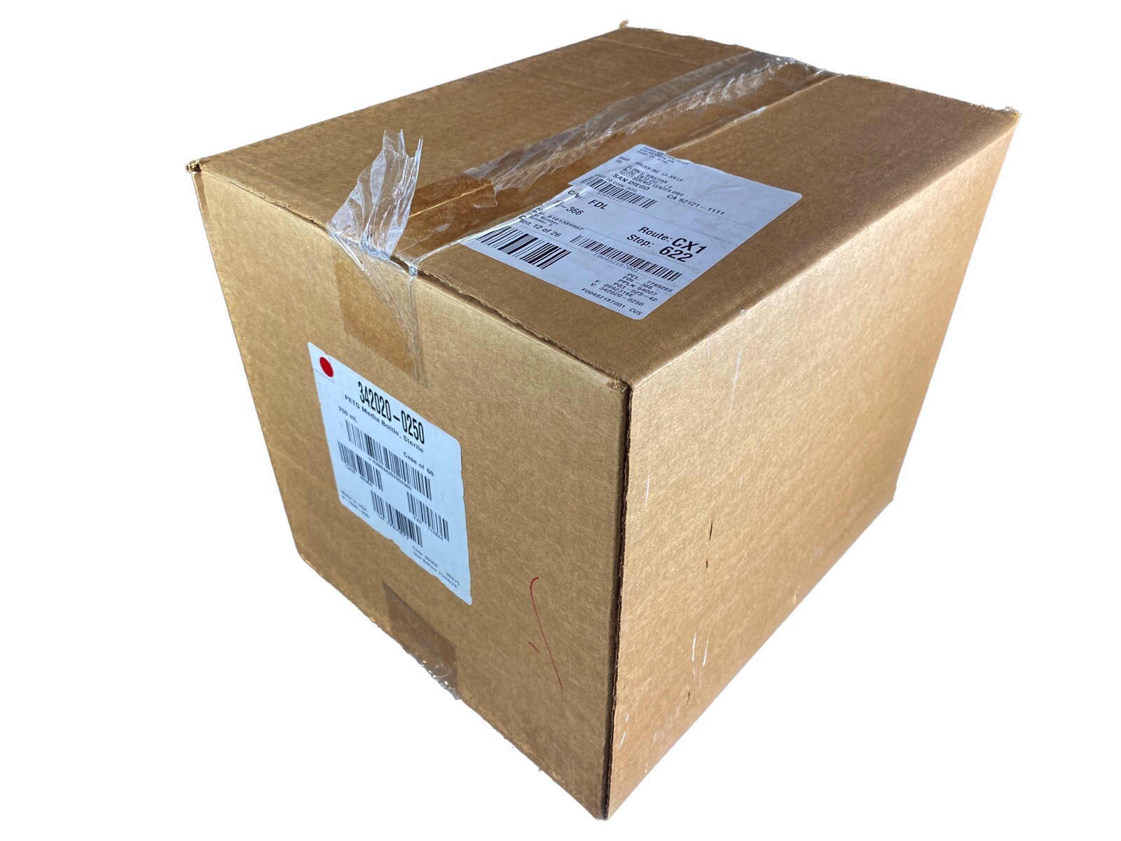 NALGENE 250mL Square PETG Media Bottles w/ Closure Sterile 342020-0250 (60/cs)