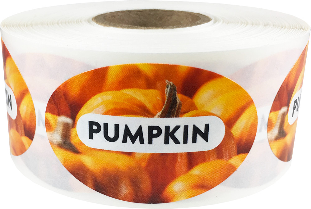 Pumpkin Grocery Market Food Stickers, 1.25 x 2 Inches, 500 Labels on a Roll