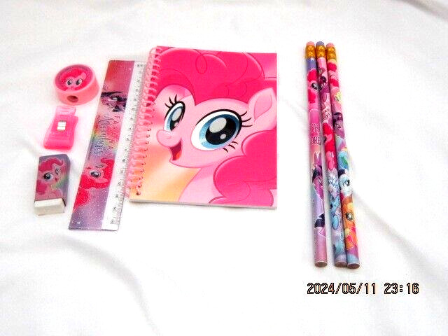 Unisex Adult Kids My Little Pony Pink 8pc Stationary Set Combo-Brand New!